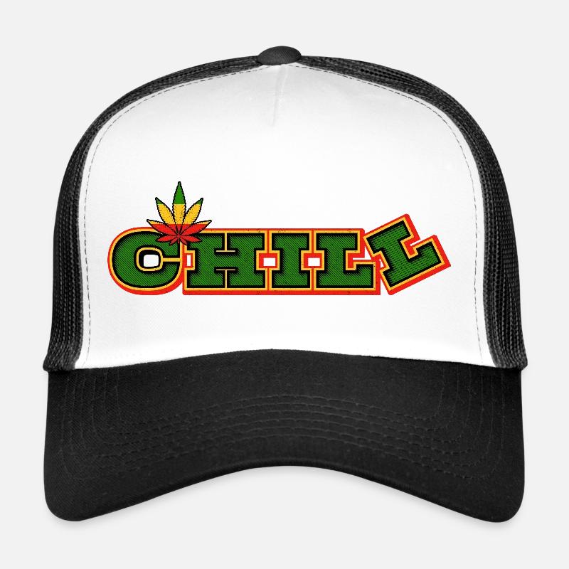 Psychedelic Chill Cannabis Word Art Trucker Cap