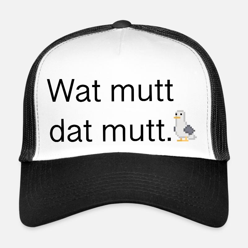 Wat mutt dat mutt - Casquette trucker  - blanc/noir