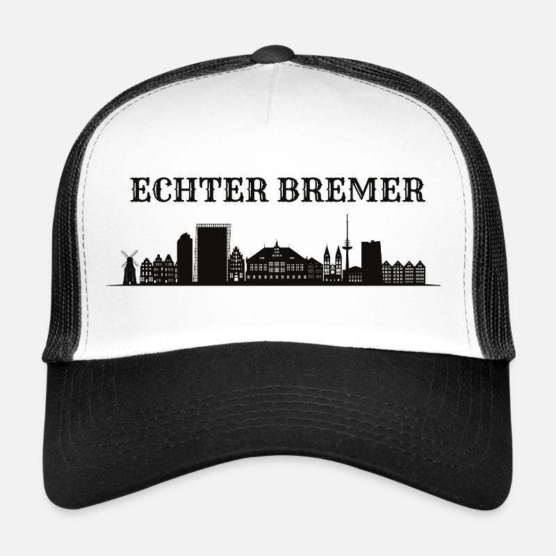 Echter Bremer Skyline Silhouette - Trucker Cap - Weiß/Schwarz