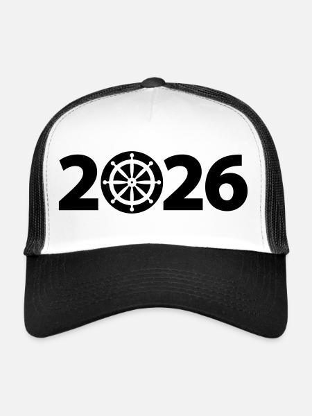 Seafaring 2026, Boating 2026, Captain 2026 - Trucker Cap - white/black - Front