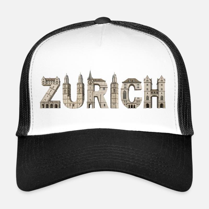 Zurich Architecture Typography Trucker Cap