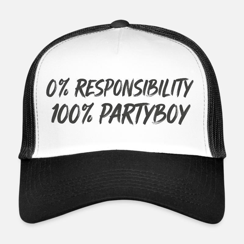 0 % Responsabilité 100 % Party Boy Casquette trucker 