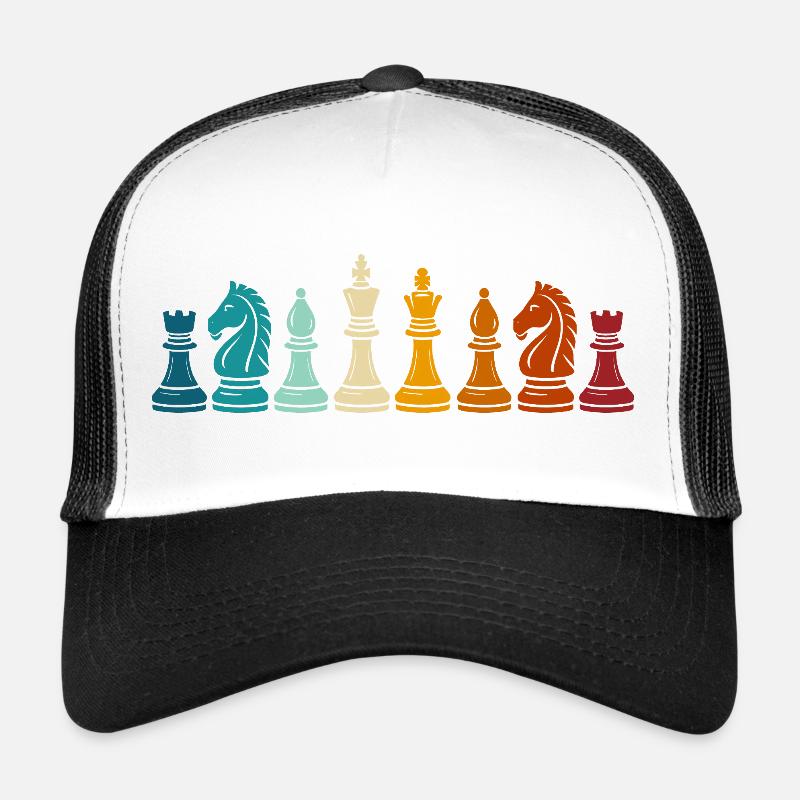 Rainbow Chess Game Pieces Trucker Cap