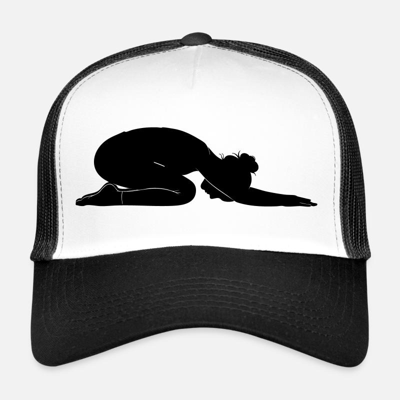 Silhouette de yoga en posture de l’enfant Casquette trucker 