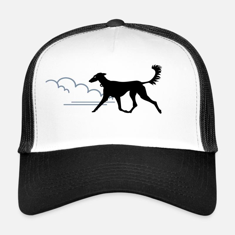 lévrier / greyhound (1c) - Casquette trucker - blanc/noir