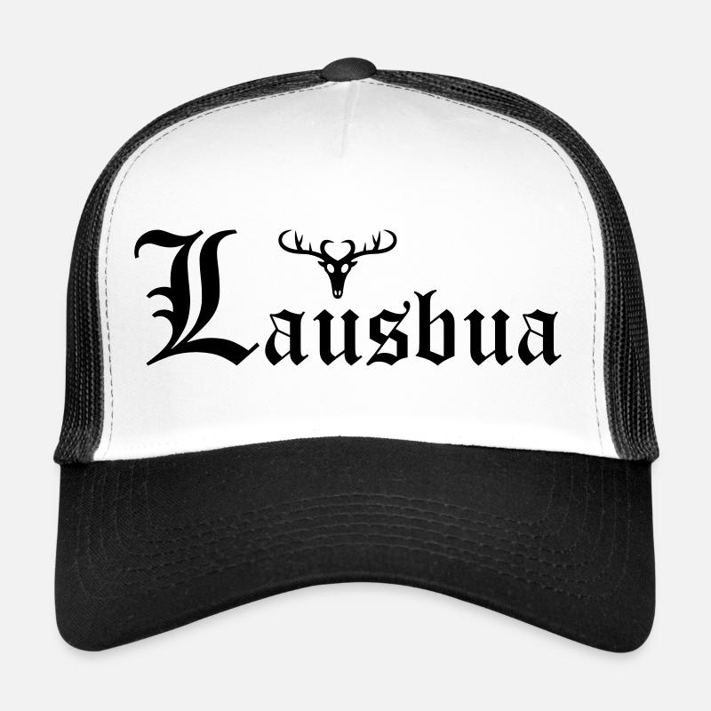 Lausbua mit Hirsch - Trucker Cap - Weiß/Schwarz