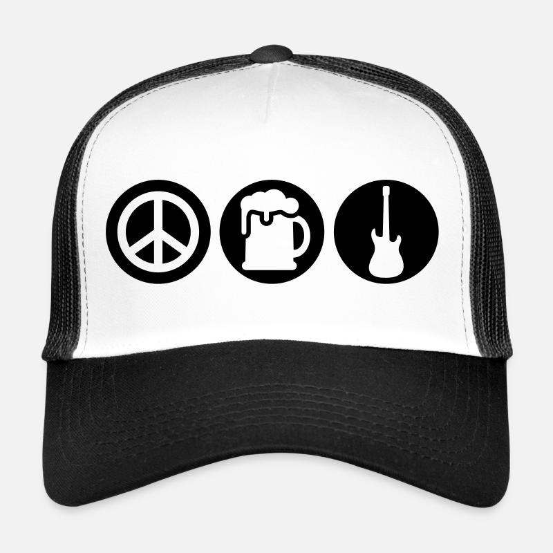 Peace | Beer | Rock | Frieden | Bier | Rock & Roll Casquette trucker 