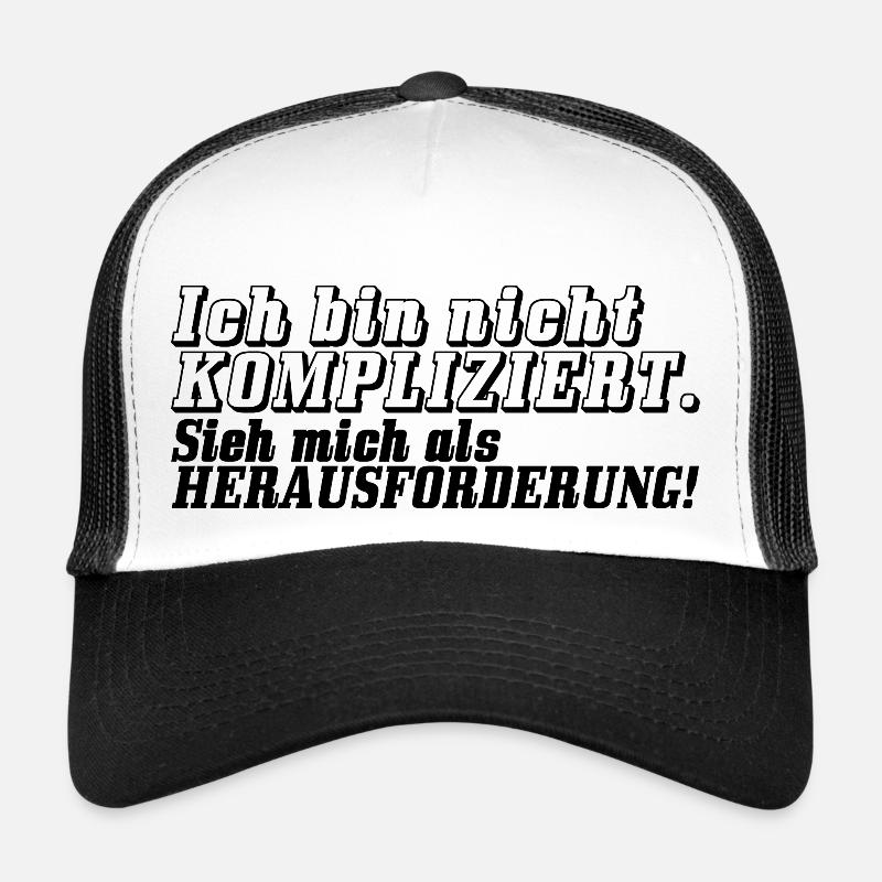 Nicht kompliziert - Trucker Cap - Weiß/Schwarz