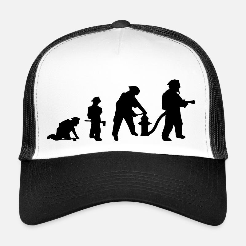 Evolution des Feuerwehrmanns - Trucker Cap - Weiß/Schwarz