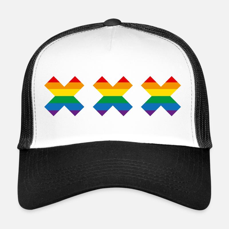 Gay Pride Amsterdam drapeau arc-en-ciel Andreaskruis Casquette trucker 