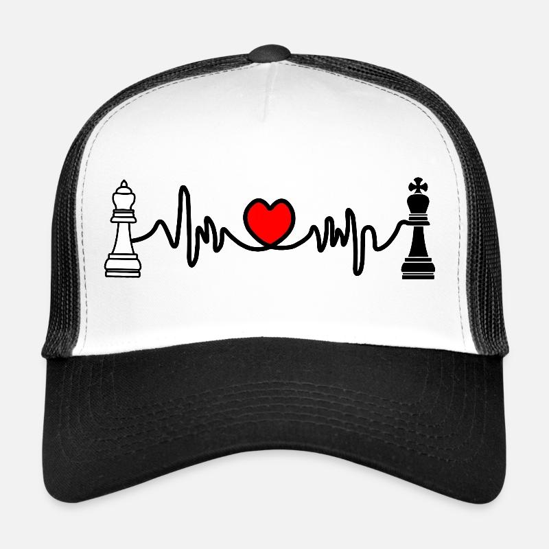 Chess cardio king black and queen white Trucker Cap