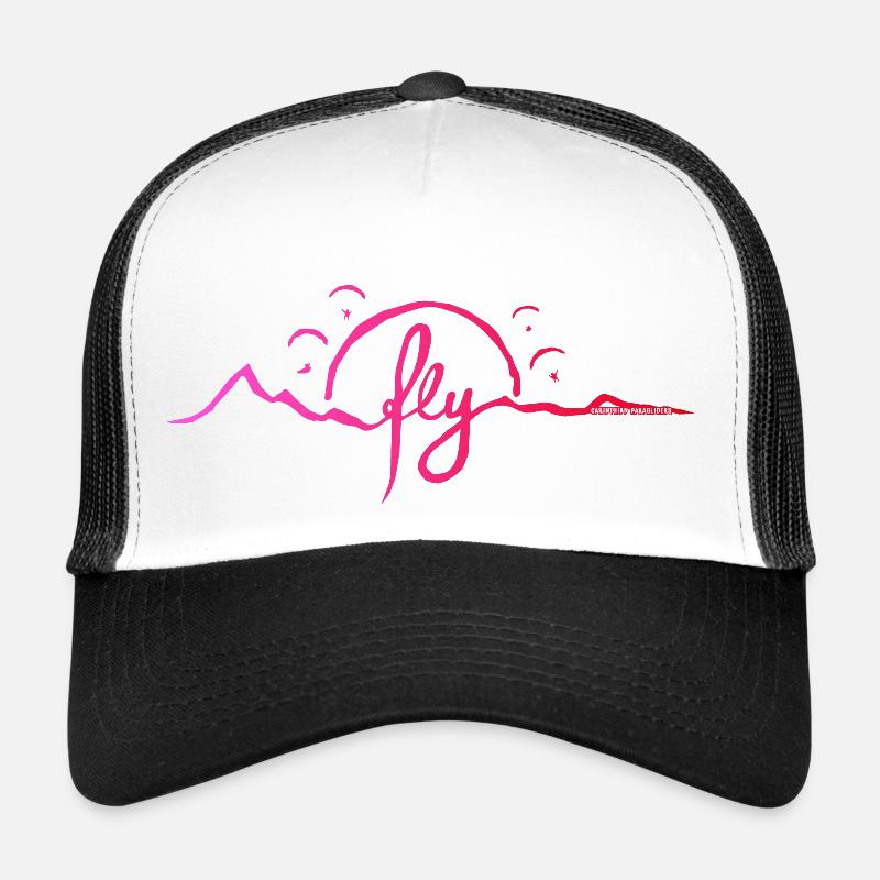 fly Alps Gleitschirm rot - Trucker Cap - Weiß/Schwarz