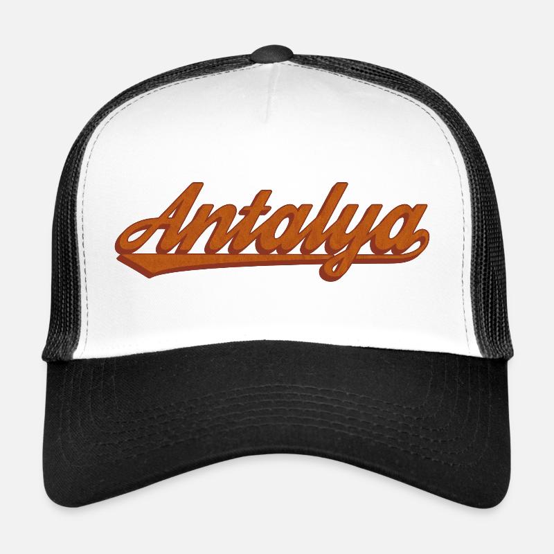 Antalya Schriftzug Retro Design - Trucker Cap - Weiß/Schwarz