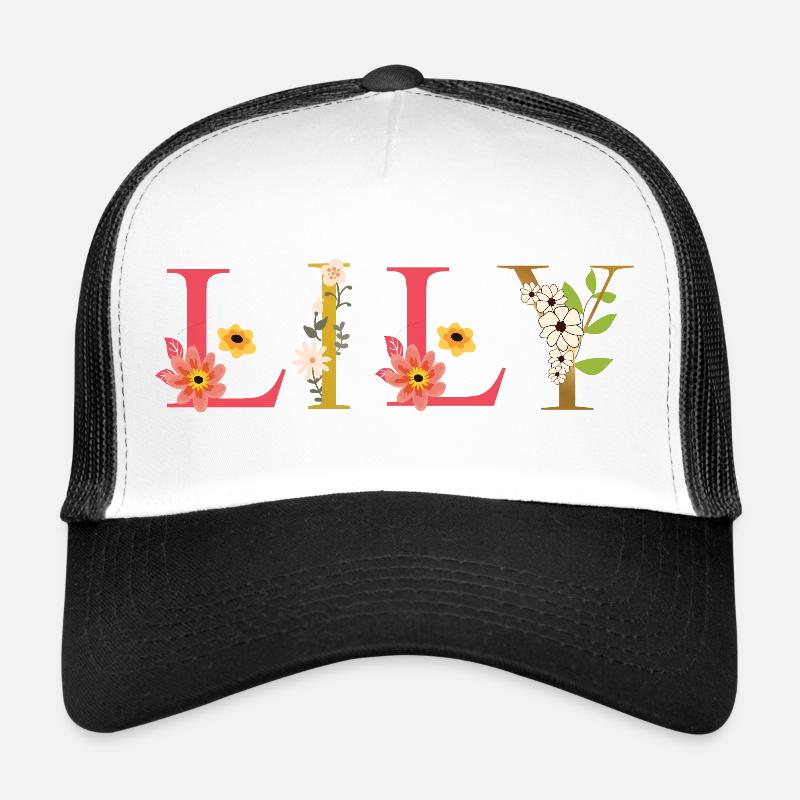 LILY name decorated with flowers Trucker Cap