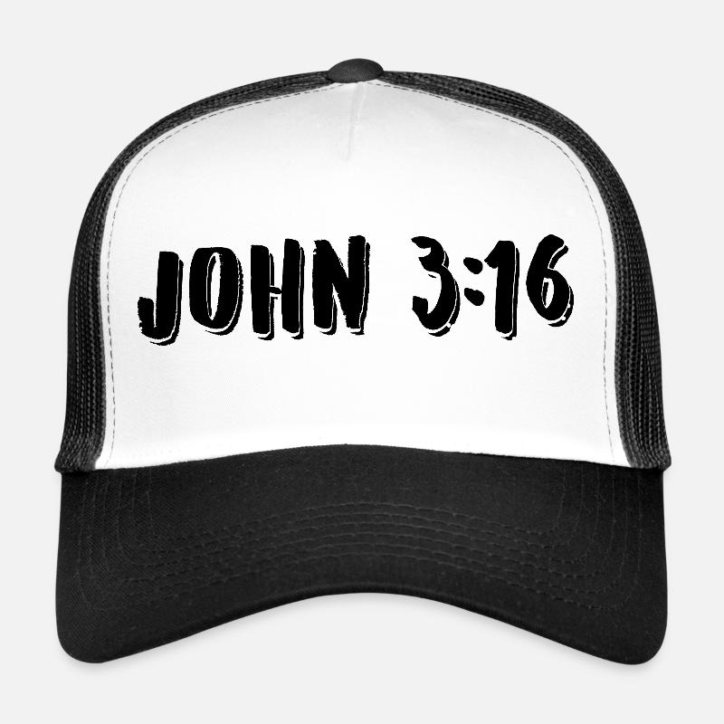 John 3:16 - Trucker Cap - white/black