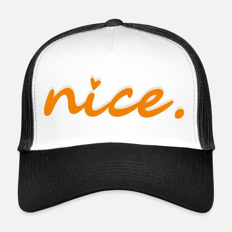 nice (orange mit hellem Schatten) - Trucker Cap - Weiß/Schwarz