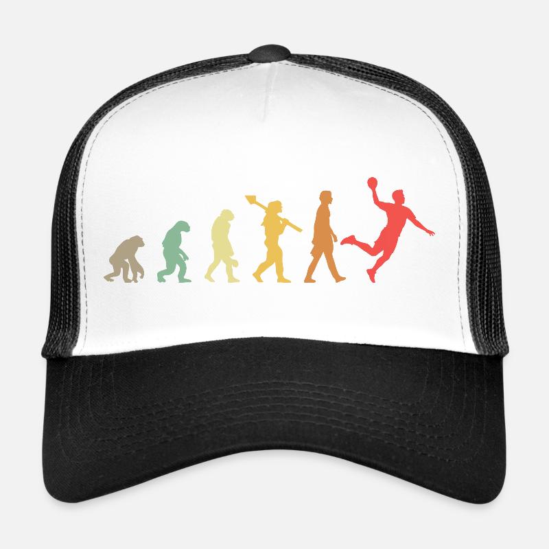 Évolution du handball Développement rétro - Casquette trucker  - blanc/noir