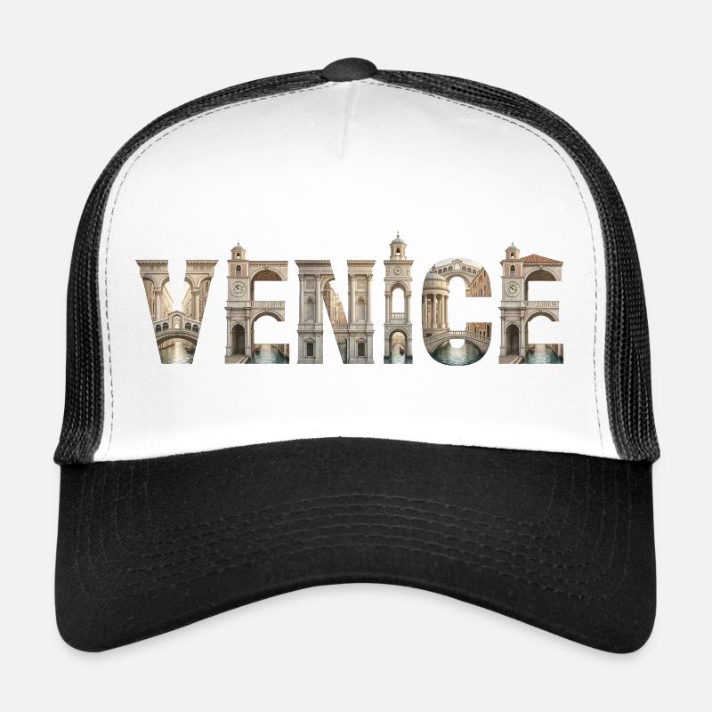 Typographie de Venise avec architecture historique Casquette trucker 