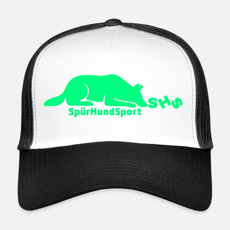Logo SHS vert - Casquette trucker  - blanc/noir