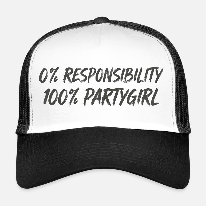 0 % de responsabilité, 100 % fêtarde Casquette trucker 