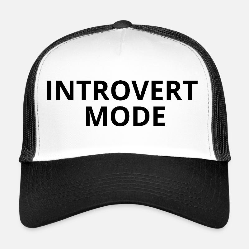 INTROVERT MODE – Minimale Unisex Apparel - Trucker Cap - Weiß/Schwarz