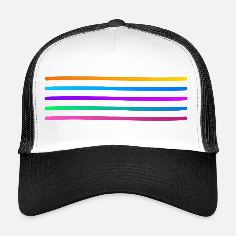 Motif de rayures arc-en-ciel Casquette trucker 