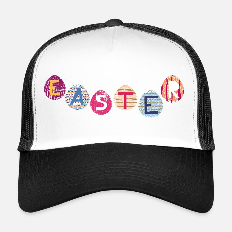 Easter letters on colorful eggs Trucker Cap