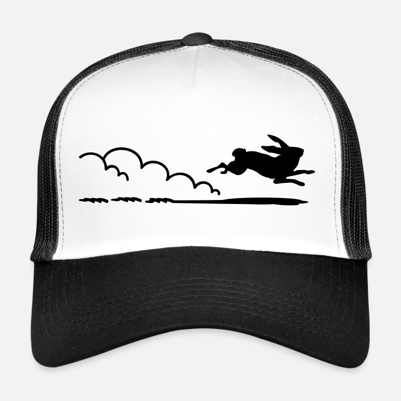 flottes Häschen / running rabbit (1c) - Trucker Cap - Weiß/Schwarz