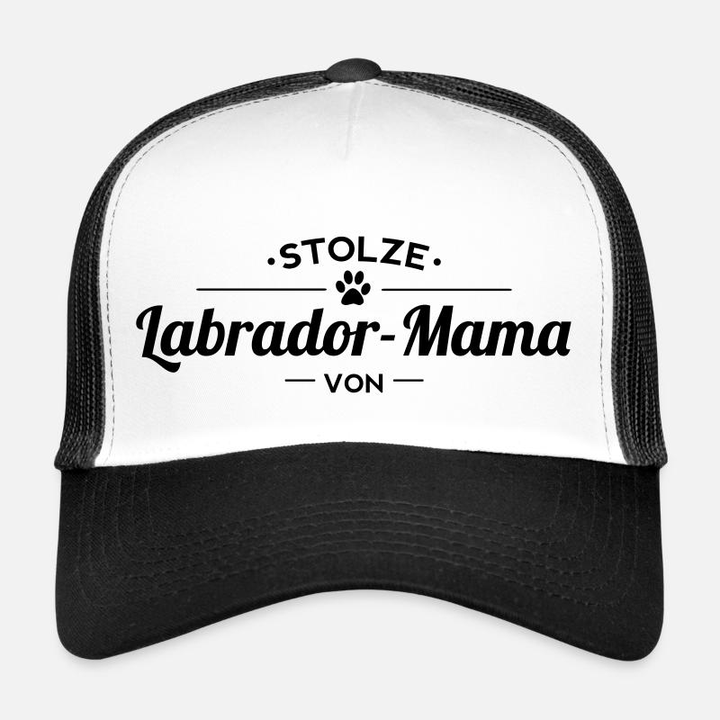 Labrador-Mama Wunschname - Trucker Cap - Weiß/Schwarz