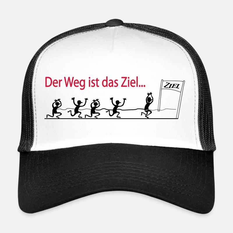 Der Weg ist das Ziel - Marathon - Trucker Cap - Weiß/Schwarz