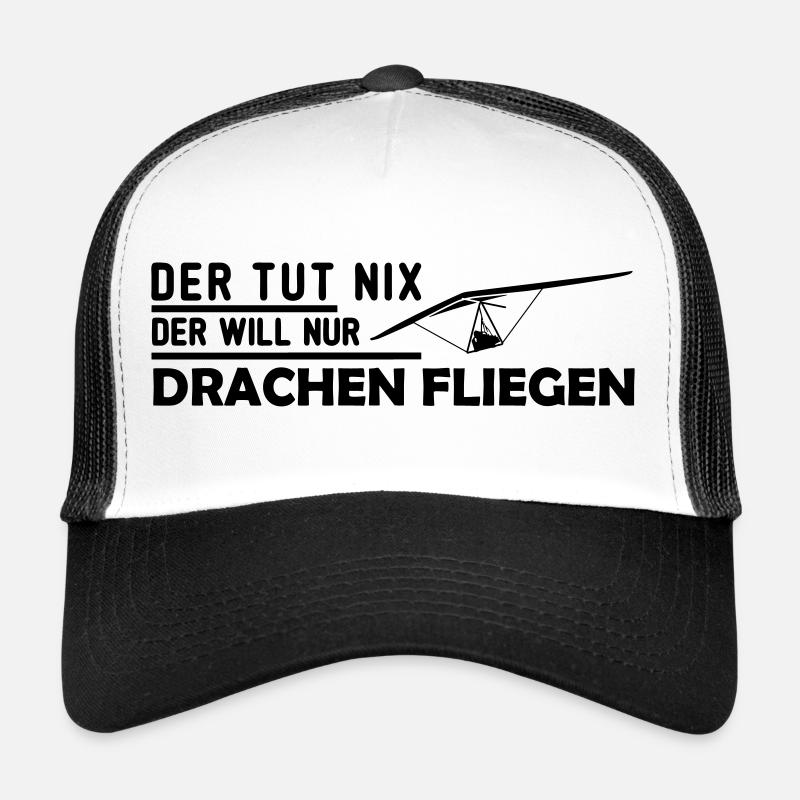 der will nur hängegleiten Geschenk - Trucker Cap - Weiß/Schwarz