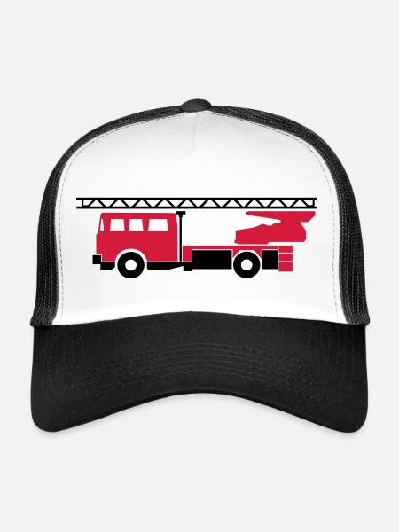 Fire truck (fire engine) - Trucker Cap - white/black - Front
