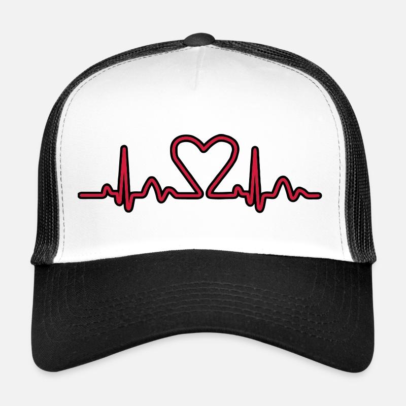 Lignes de impulsion d'électrocardiogramme de coeur Casquette trucker 