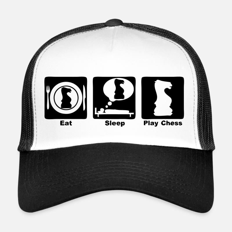 eat sleep play chess Trucker Cap
