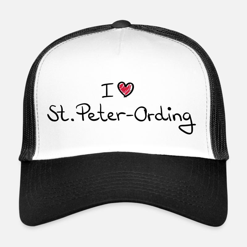 i_love_st_peter_ording__f2 - Trucker Cap - Weiß/Schwarz