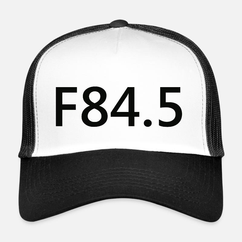 F84.5 - schwarz - Trucker Cap - Weiß/Schwarz