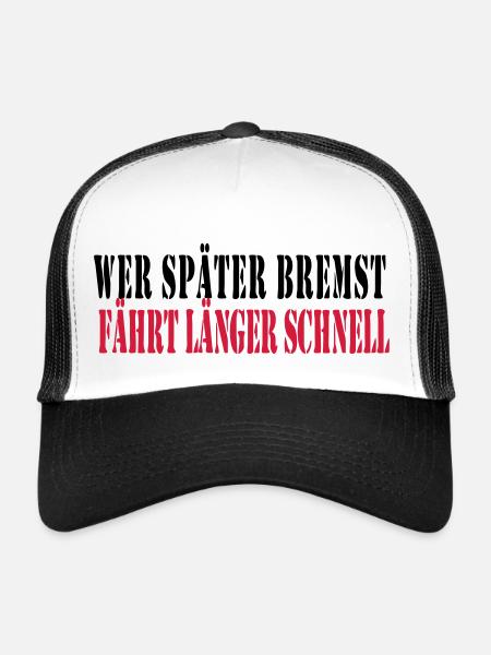 wer_spaeter_bremst_faehr - Trucker Cap - white/black