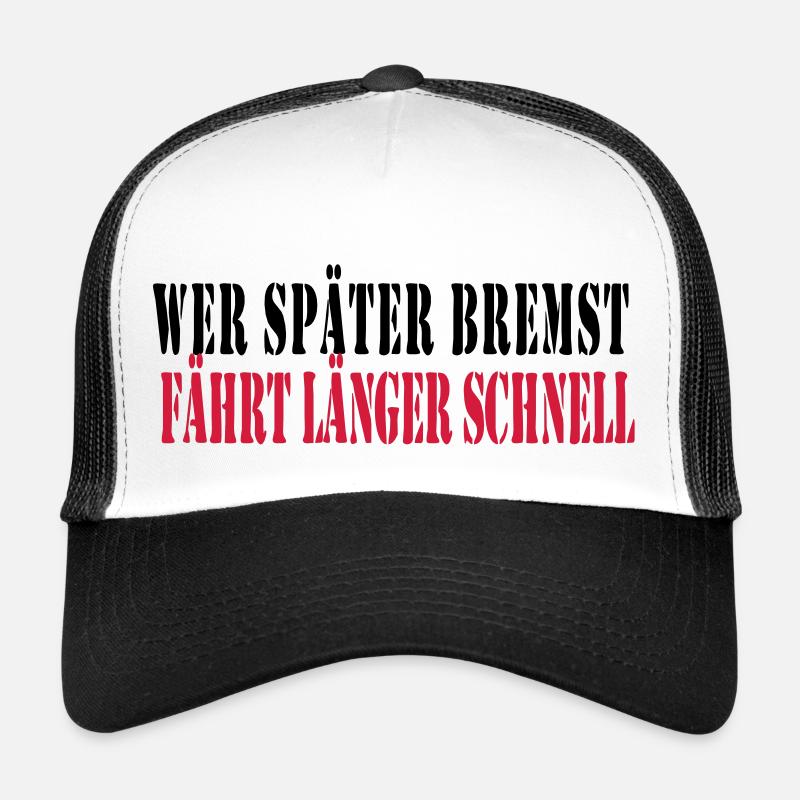 wer_spaeter_bremst_faehr - Trucker Cap - white/black