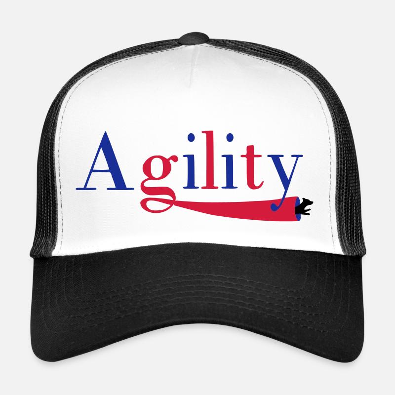 Agility Schrift ein Hund im Tunnel Trucker Cap