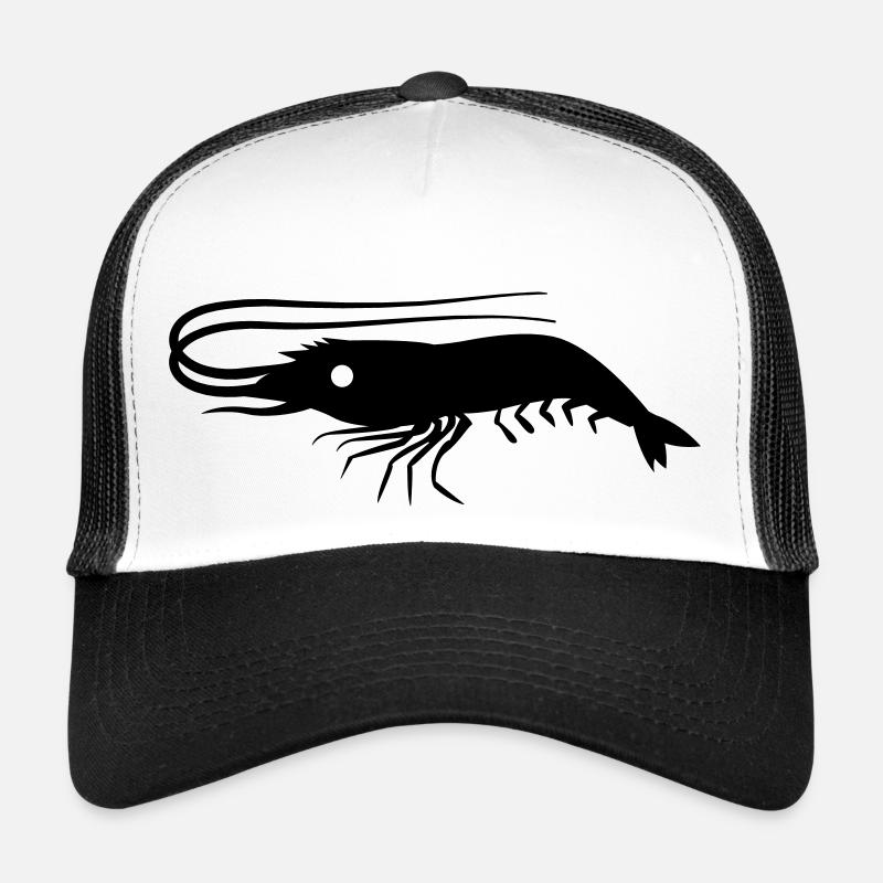 einzelne Garnelen Garnelen mit Antennen - Trucker Cap - Weiß/Schwarz