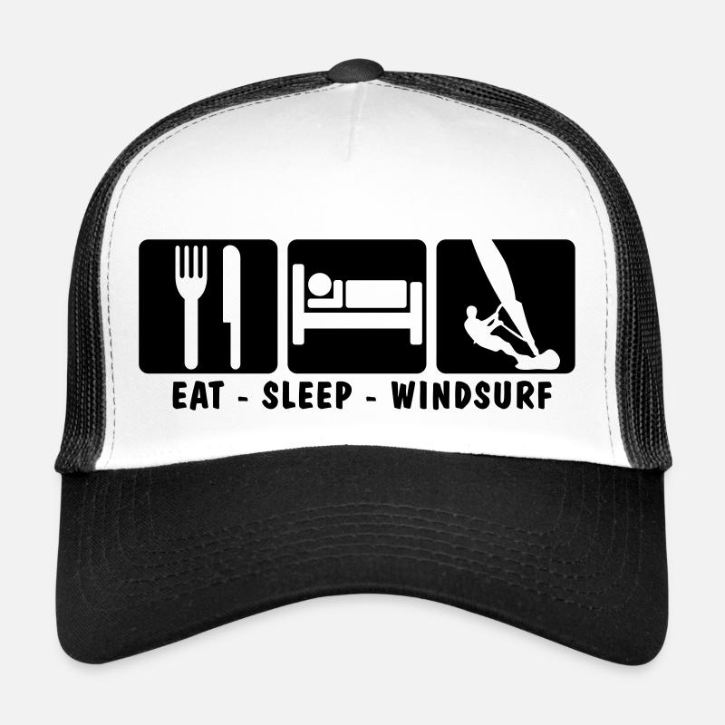 EAT SLEEP WINDSURF 3 Trucker Cap