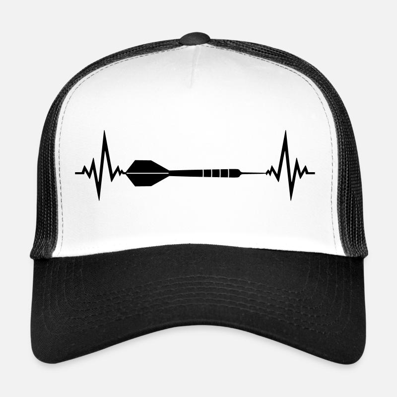 cool fréquence cardiaque pulsation logo texte y jouer - Casquette trucker  - blanc/noir