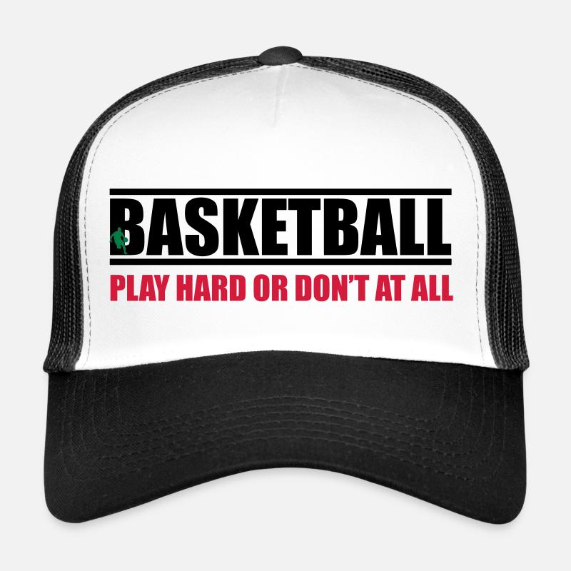 basketball_17 - Trucker Cap - Weiß/Schwarz