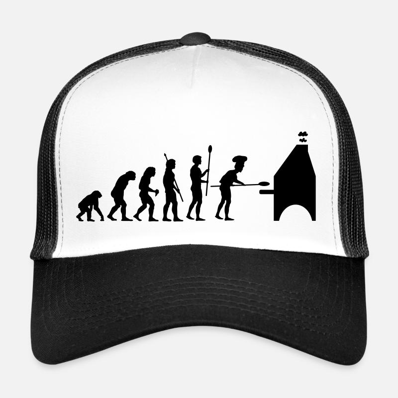 evolution pizza - Casquette trucker  - blanc/noir