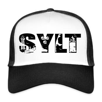 Sylt Skyline - Trucker Cap - Weiß/Schwarz - Vorne