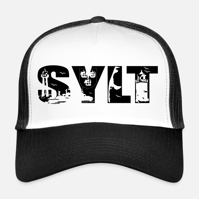 Sylt Skyline - Trucker Cap - Weiß/Schwarz