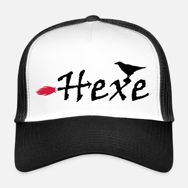 Hexe - Trucker Cap - Weiß/Schwarz