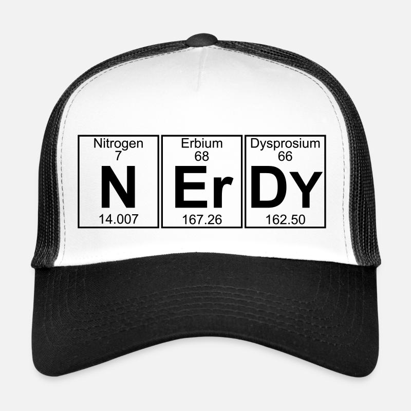 N-Er-Dy (nerdy) - Full - Casquette trucker  - blanc/noir