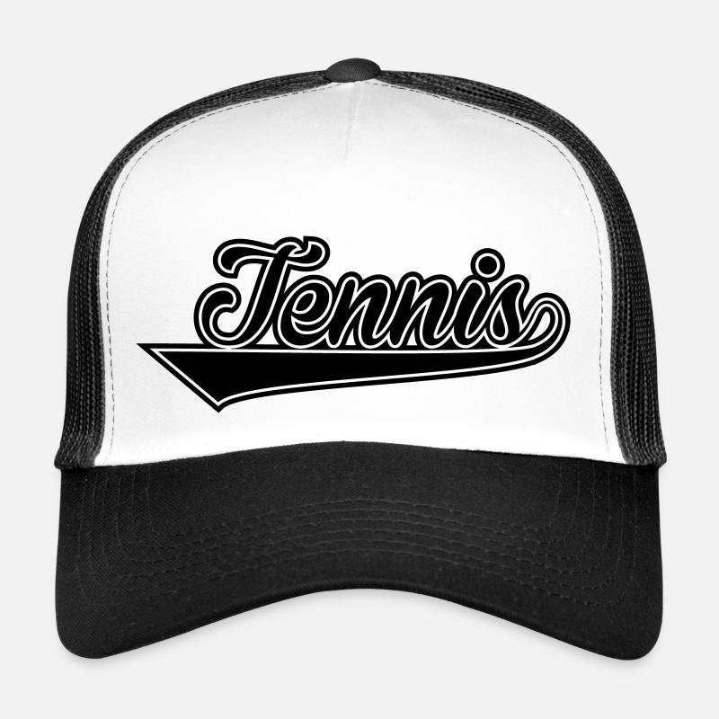 tennis lettering - Trucker Cap - white/black