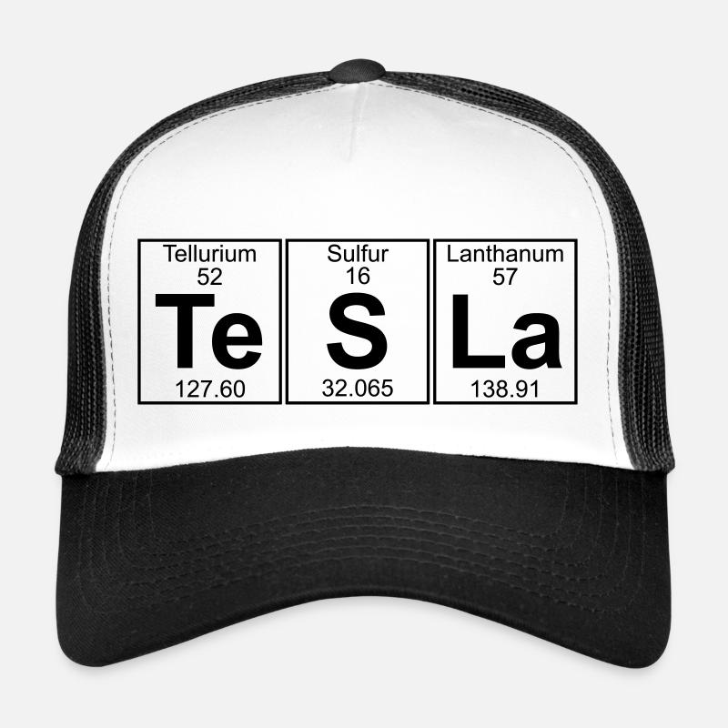 Te-S-La (tesla) - Full - Trucker Cap - white/black
